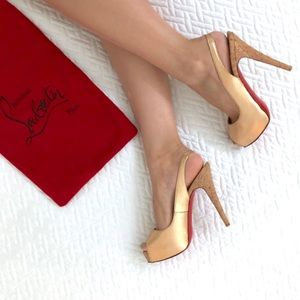 Never worn Christian Louboutin rose gold shoes 36